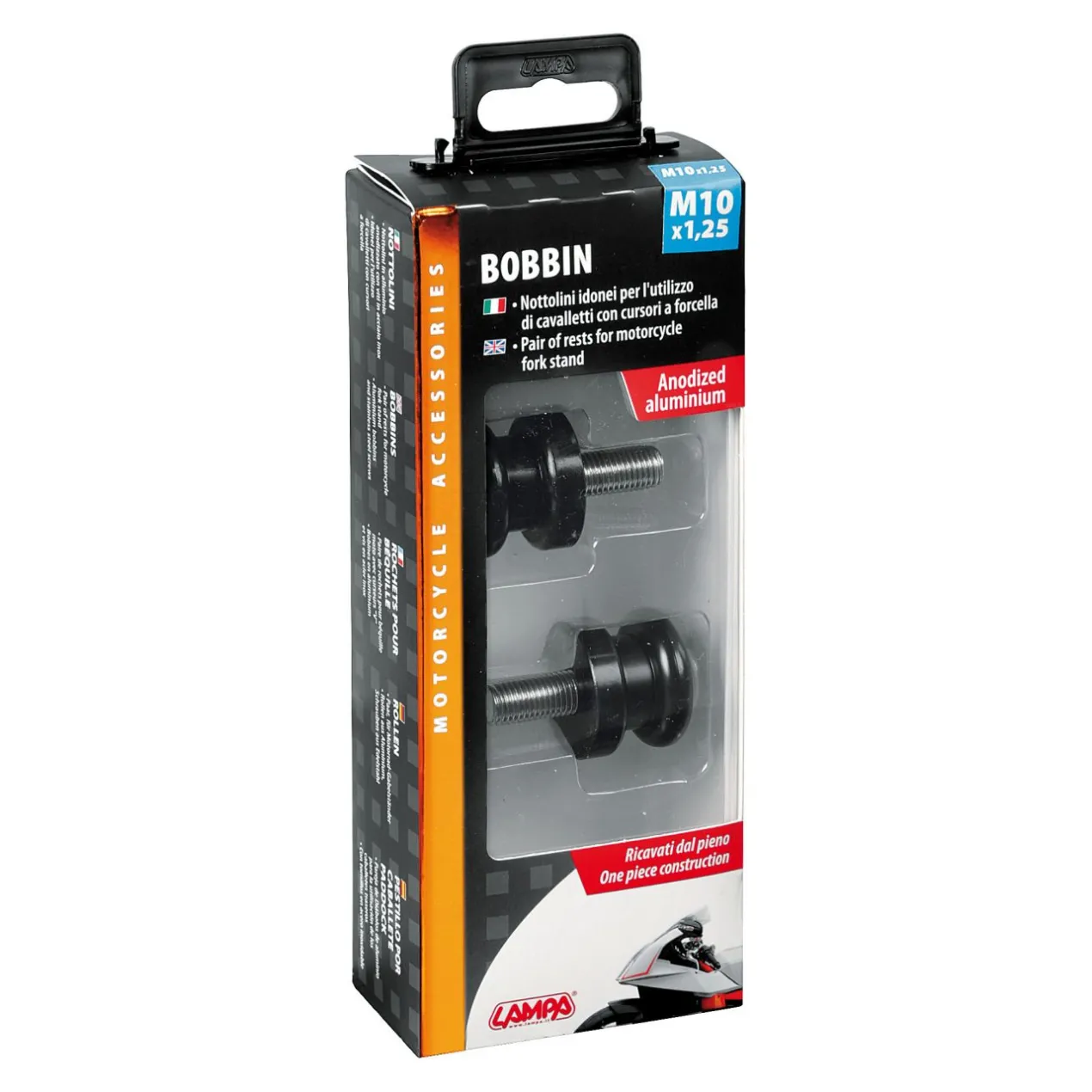 Coppia Supporti Cavalletto Neri M10 X 1,25 Lampa 90648