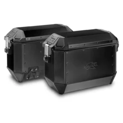 Coppia Valigie Laterali Kappa Alluminio Nero K'mission 36 Lt. Monokey