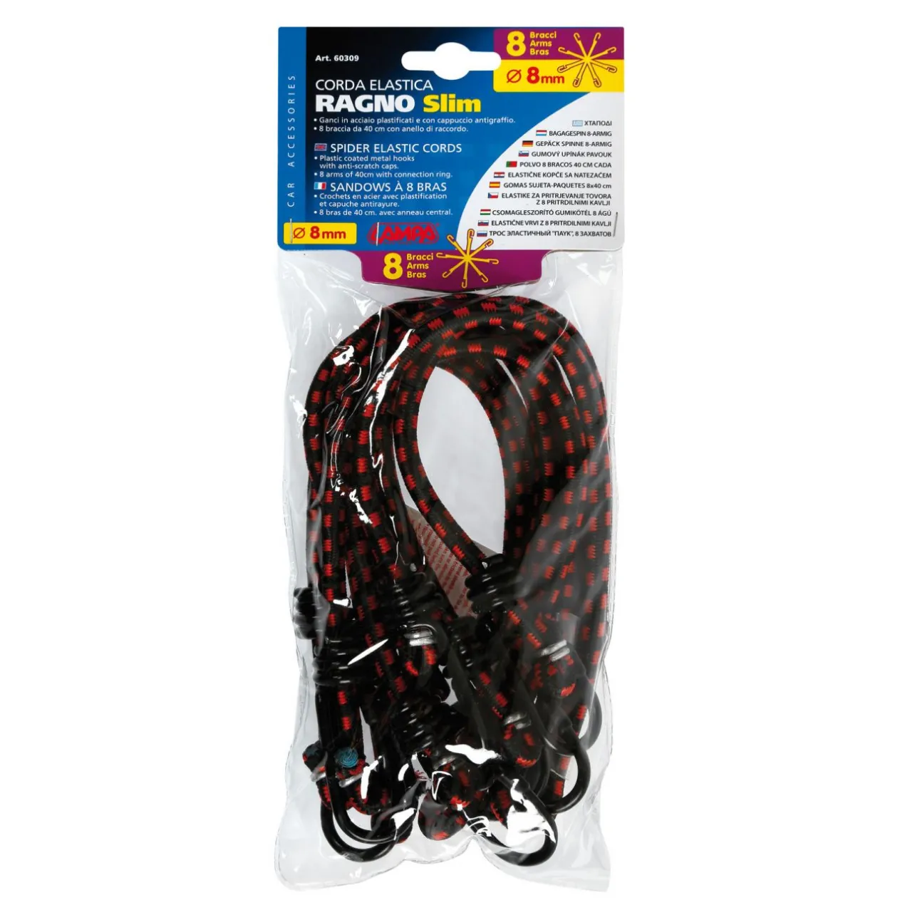 Corda Elastica Ragno 8 Ganci Slim 8mm Lampa 60309