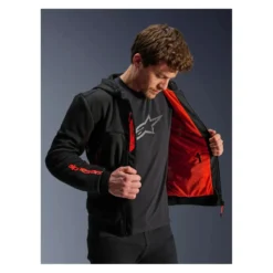 Felpa Alpinestars Chrome Air Sport Black Red Fluo