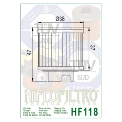 Filtro Olio Hiflo Hf118 Honda Trx125