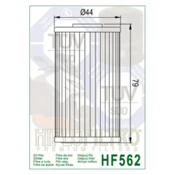 Filtro Olio Hiflo Hf562 Kymco Dink 125/ 200 06- Grandink 125/150