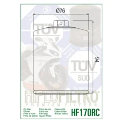 Filtro Olio Hiflo Hf170brc Racing Hd 883 Nero Senza Grafiche