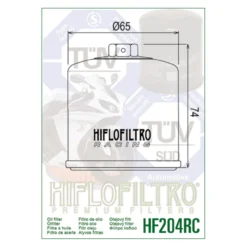 Filtro Olio Hiflo Hf204rc Racing Honda Cbr Kawa Z750, Yamaha R1-r6-f