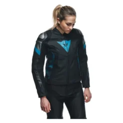 Giacca In Pelle Donna Dainese Avro 5 Wmn Black/teal/anthracit