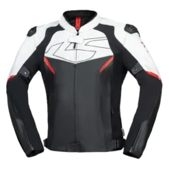 Giacca In Pelle Ixs Ace 1.0 Nero-bianco-rosso