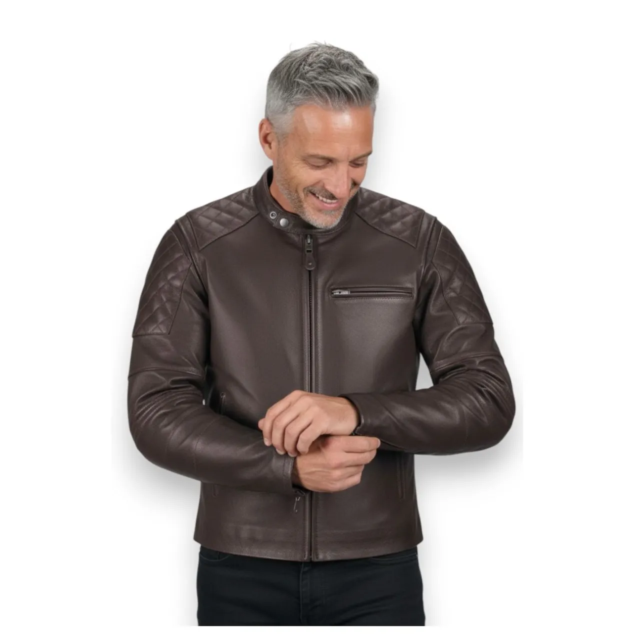Giacca In Pelle Ixs Eliott Marrone