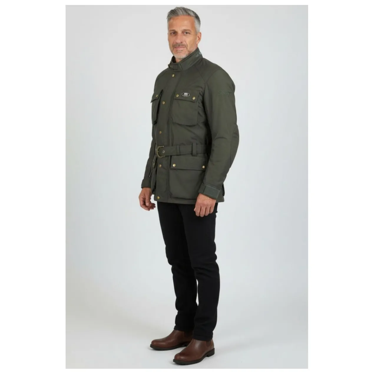 Giacca Ixs Tartan Verde Oliva con Cinta stile British