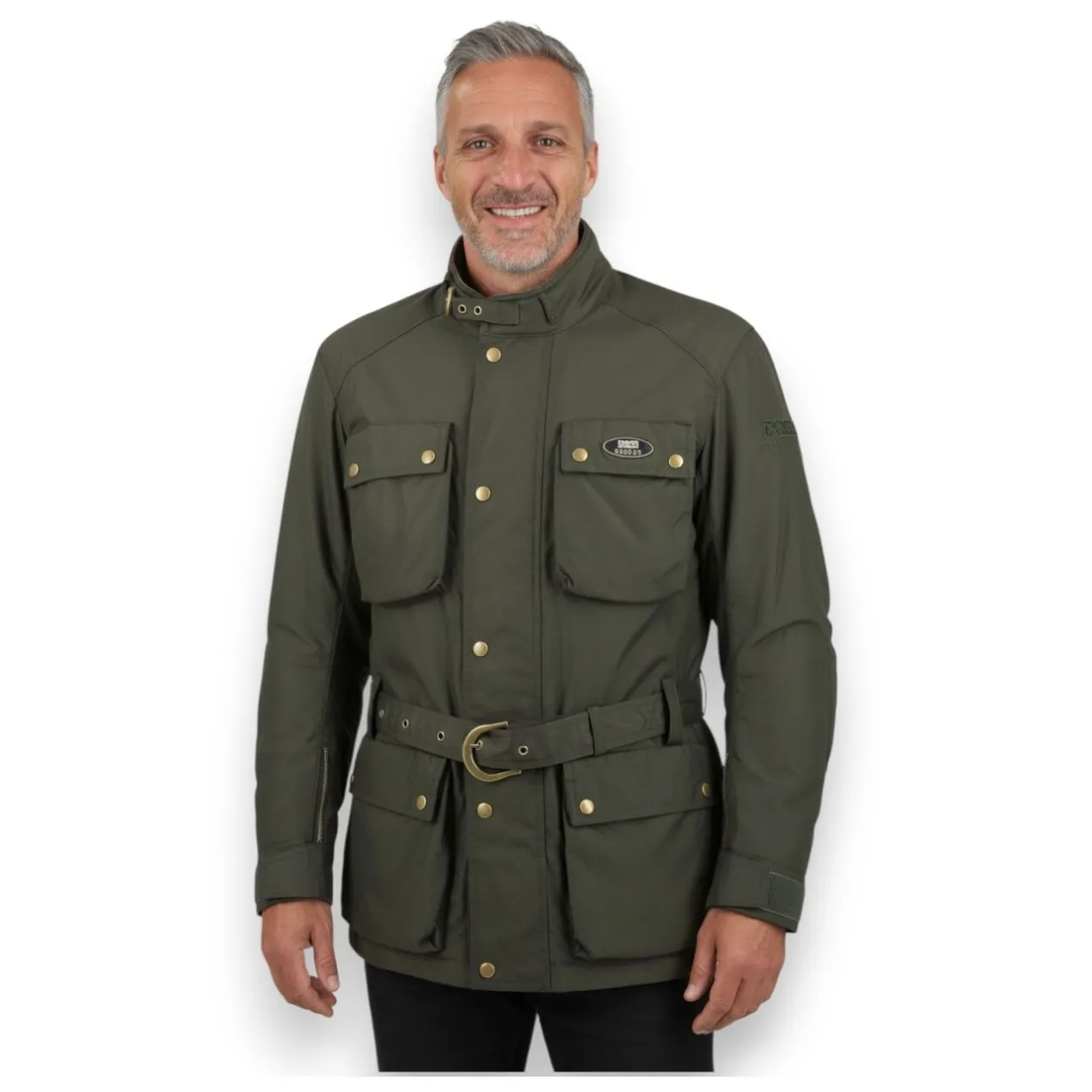 Giacca Ixs Tartan Verde Oliva con Cinta stile British