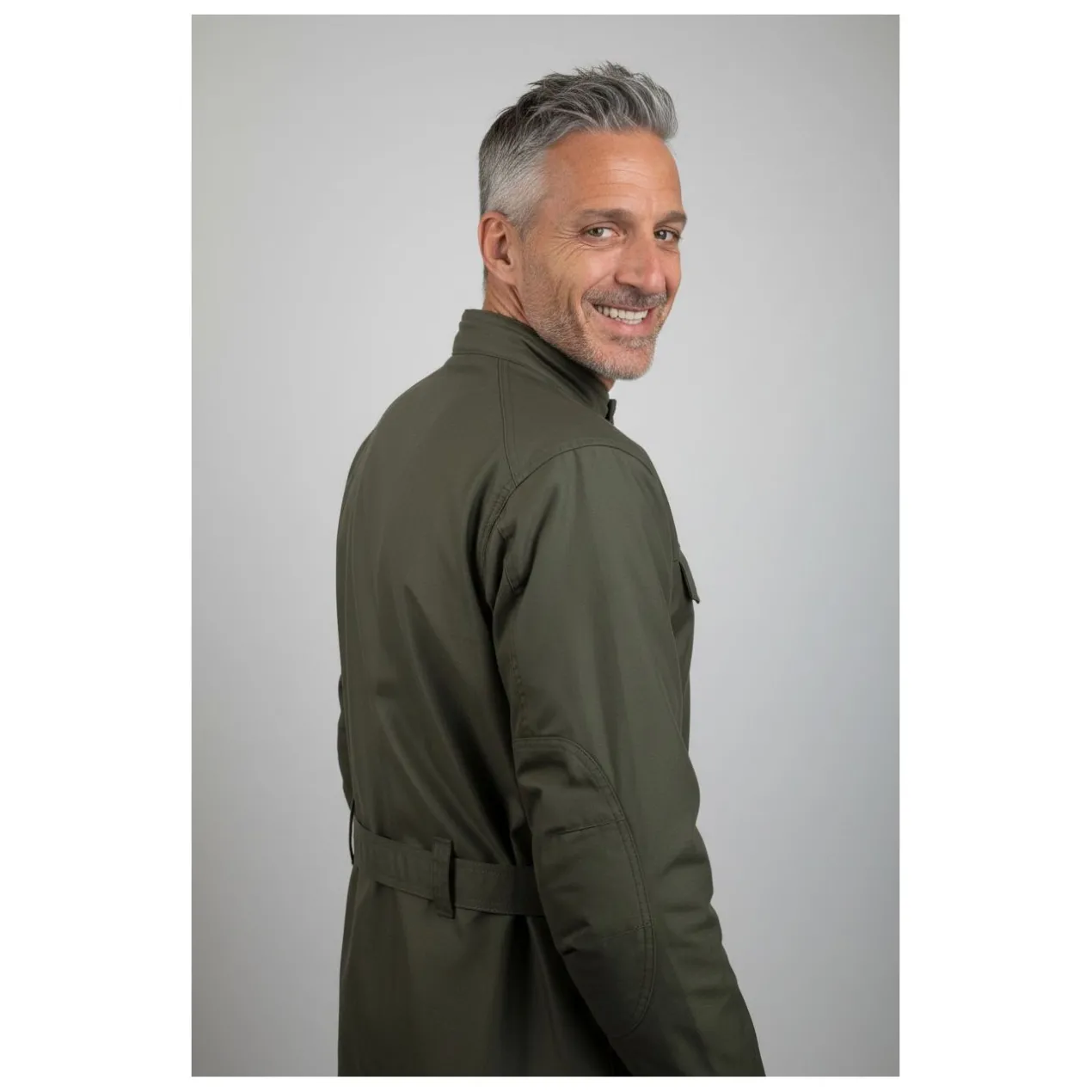 Giacca Ixs Tartan Verde Oliva con Cinta stile British