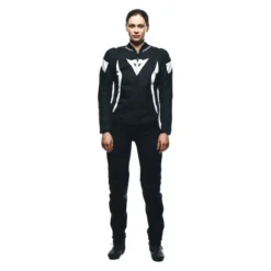 Giacca Moto In Tessuto Donna Dainese Avro 5 Tex Black/white/black