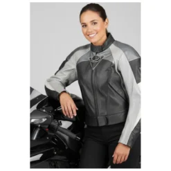Giacca Pelle Donna Rev'it Viper Grigio Fant