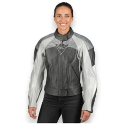 Giacca Pelle Donna Rev'it Viper Grigio Fant