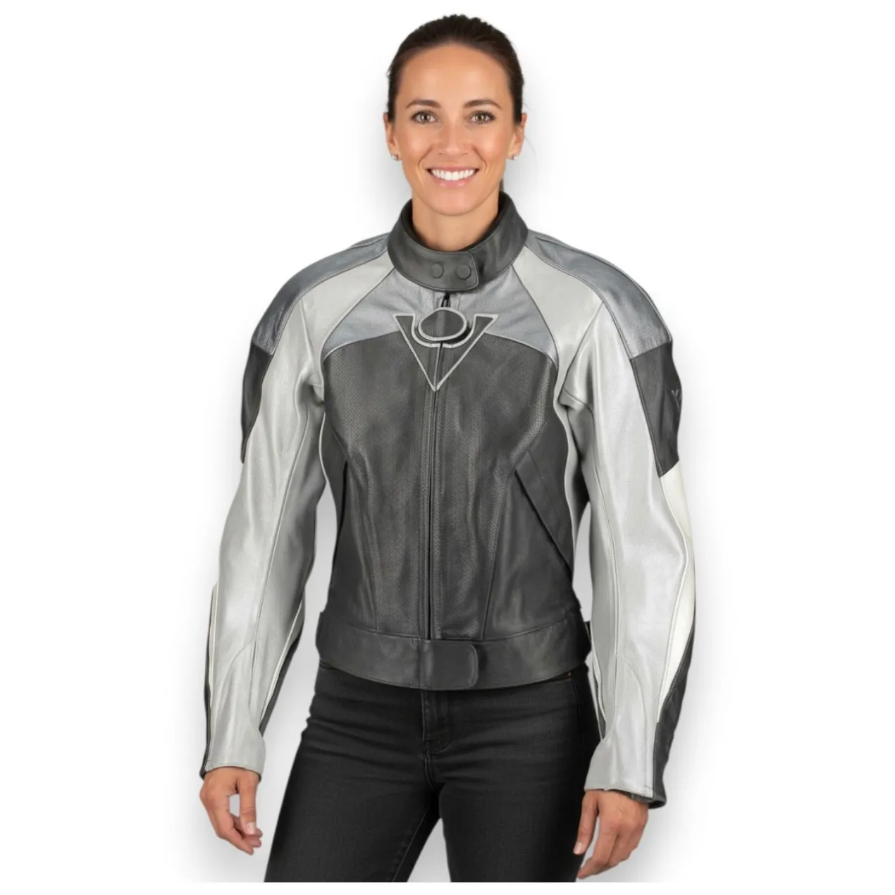 Giacca Pelle Donna Rev'it Viper Grigio Fant