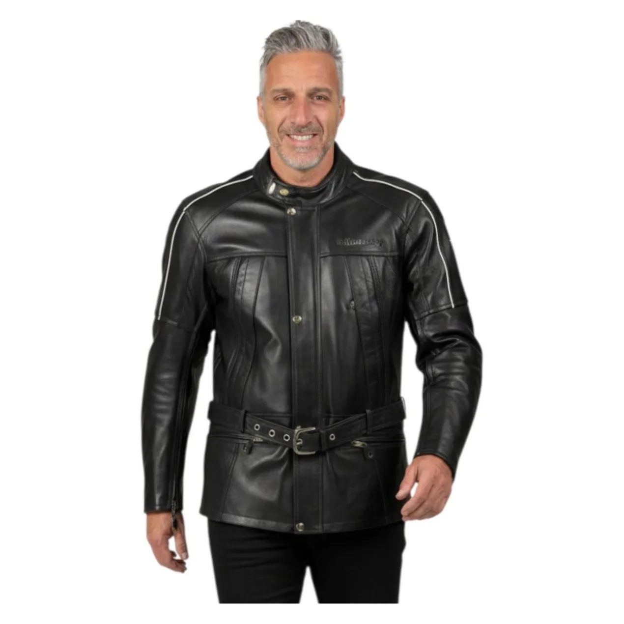 Giacca Pelle Jofama Fender Stile British Cinta E Impermeabile Nero