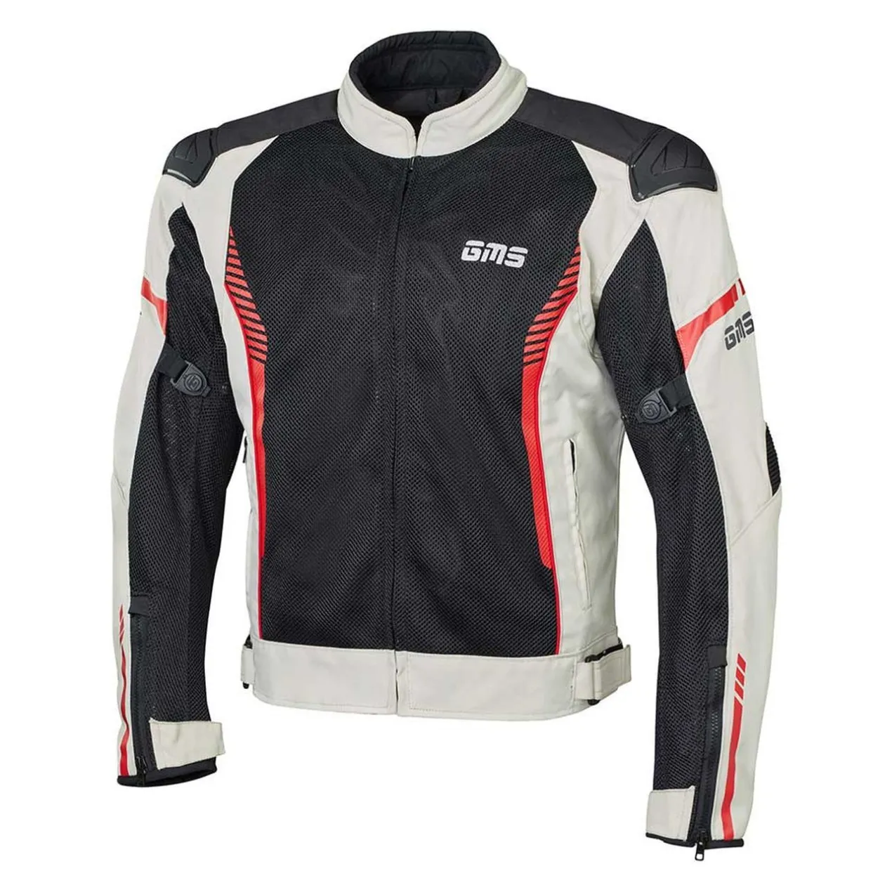 Giacca Traforata Estiva Gms Samu Interno Sfoderabile Beige-nero-rosso