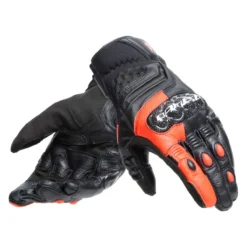 Guanti In Pelle Dainese Carbon 4 Corti Black/fluo-red