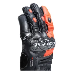 Guanti In Pelle Dainese Carbon 4 Corti Black/fluo-red