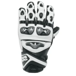 Guanto Corto Sport In Pelle Di Capra Ixs Rs-400 Nero Bianco