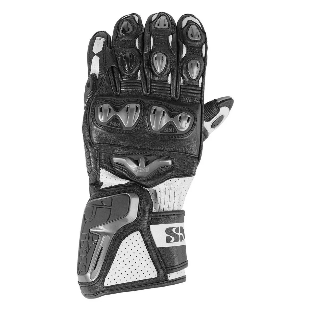 Guanto Sportivo In Canguro E Capra Ixs Rs-400 White Black