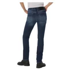 Jeans Moto Pmj New Rider Donna Made In Italy Blue