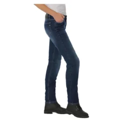 Jeans Moto Pmj New Rider Donna Made In Italy Blue