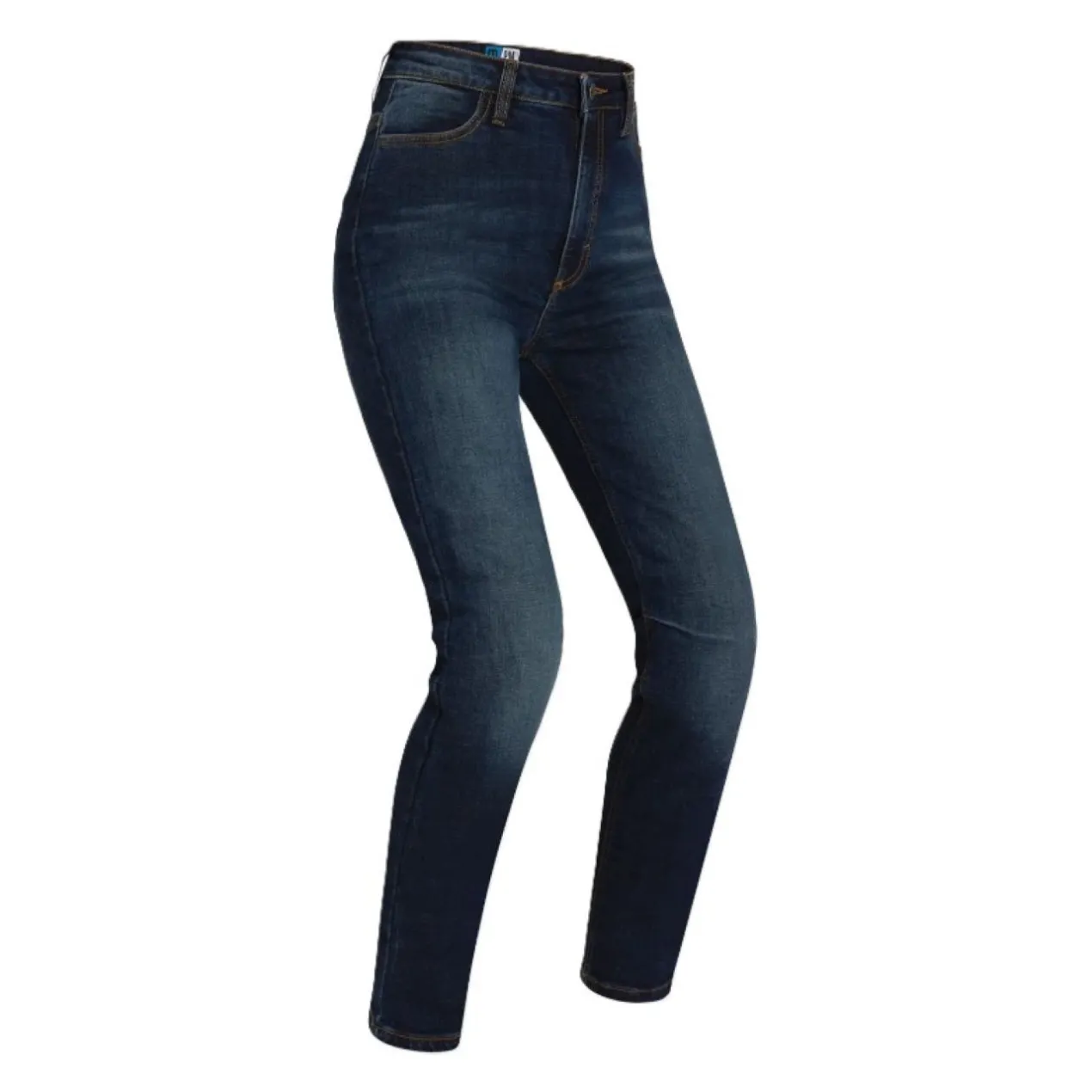 Jeans Moto Pmj Sara Vita Alta Made In Italy Blue