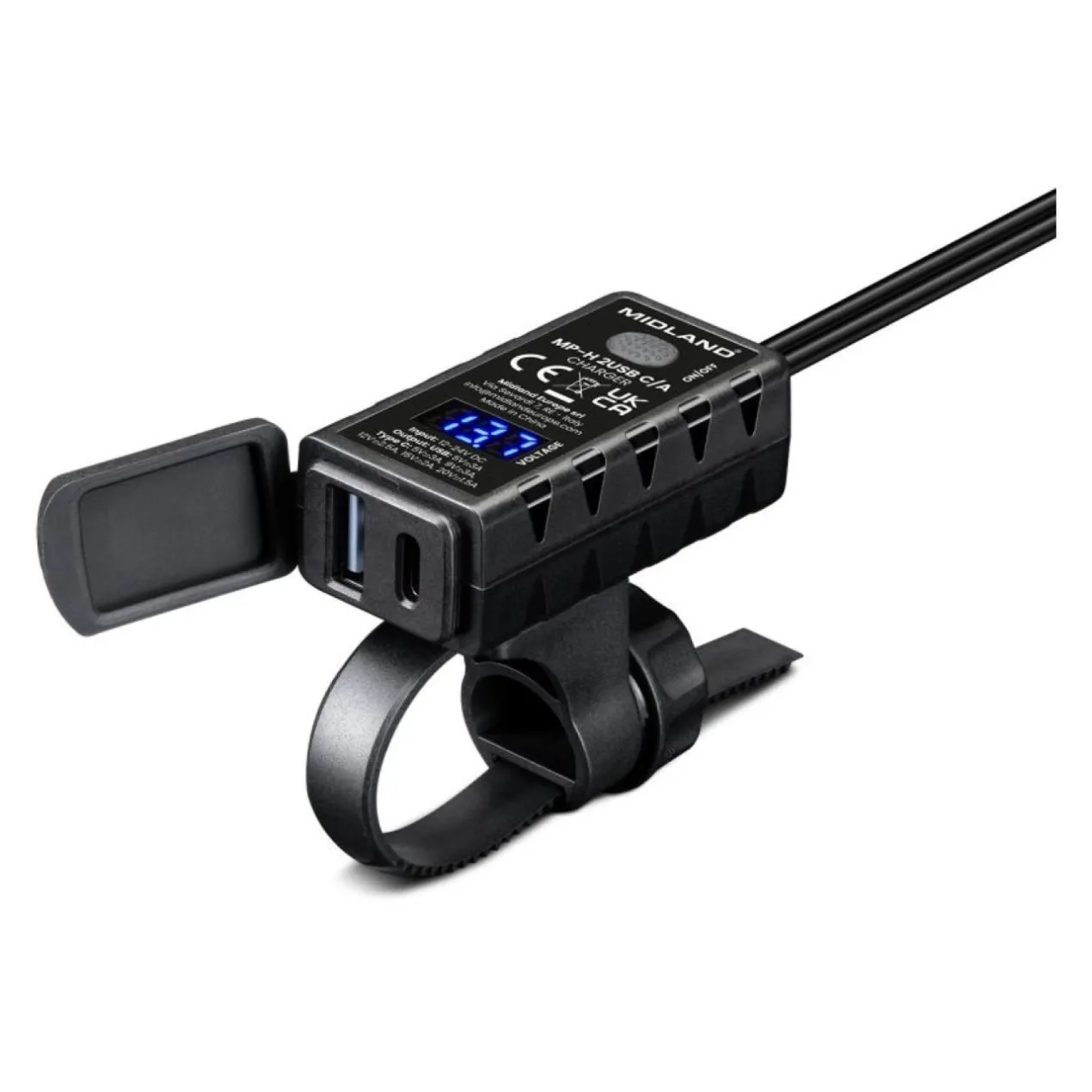 Midland Mp-h 2usb C/a -caricatore Da Moto Usb