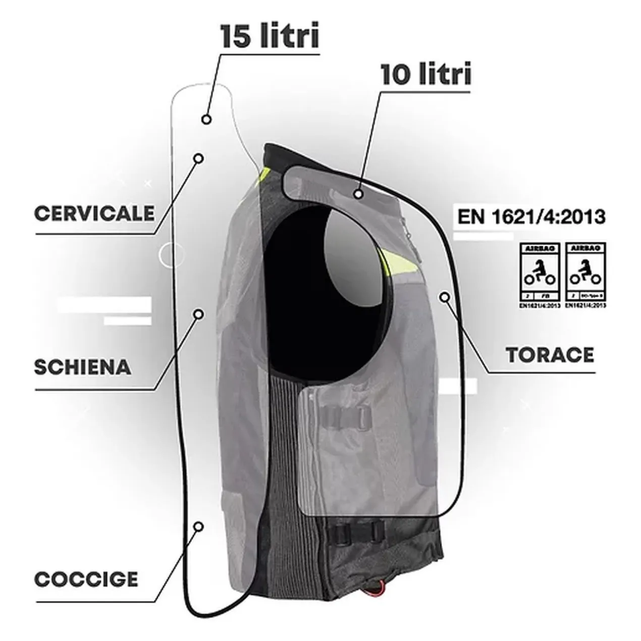 Motoairbag Mab V4.0 Airbag Con Maniche Removibili Grigio