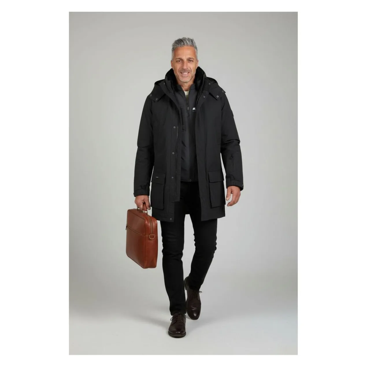 Parka Uomo 7/8 Overside Shire 060154 Nero