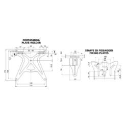 Porta Targa Lampa Aero-x Con Altezza Ed Inclinazione Regolabili