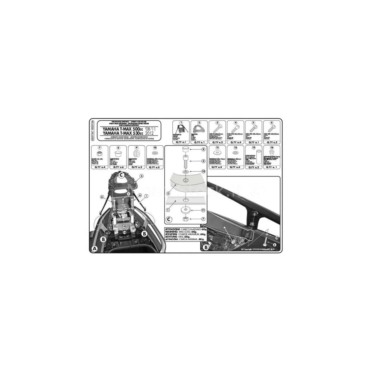 Portapacchi Yam.t-max500 08-11 Givi Cod. Sr2013m