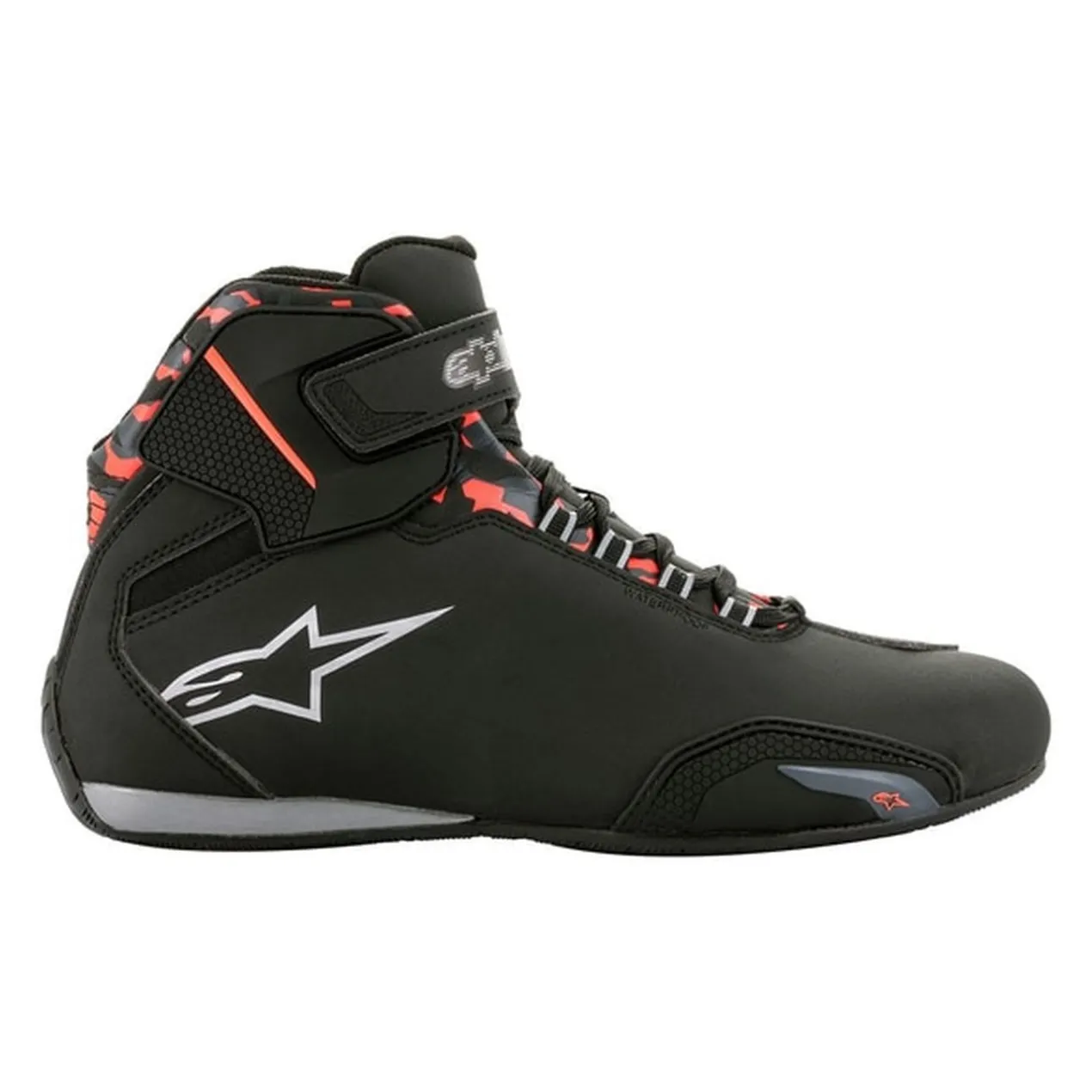 Scarpe Alpinestars Sektor Waterproof Shoe Black Dark Grey Red