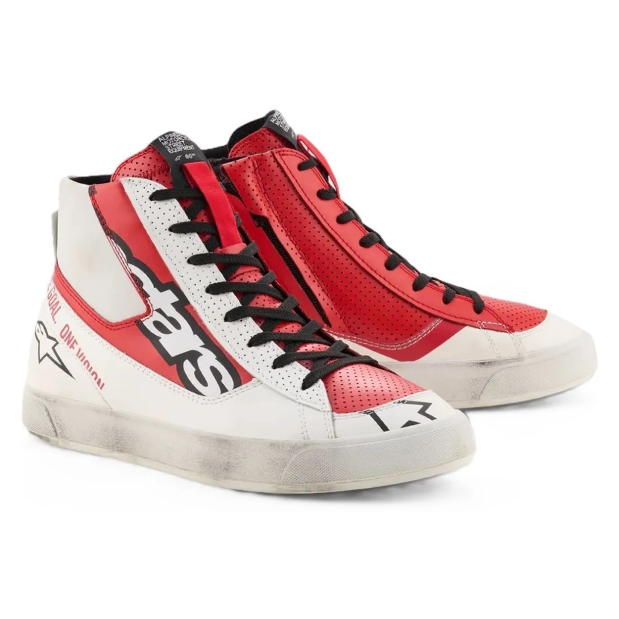 Scarpe Da Moto Alpinestars Stated Flair Bianco Rosso