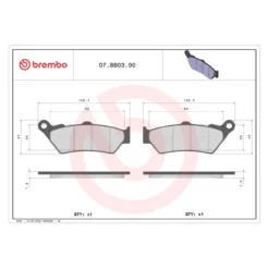 Set Pastiglie Brembo 07bb0390 Genuine Parts Sint.
