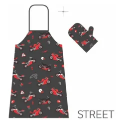 Set Da Cucina Grembiule + Guanto Forno Street
