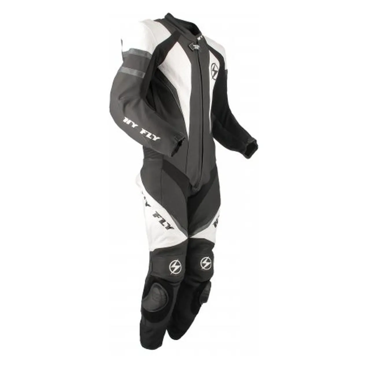 Tuta In Pelle Intera Hy-fly X8 Racing Con Gobba Black White