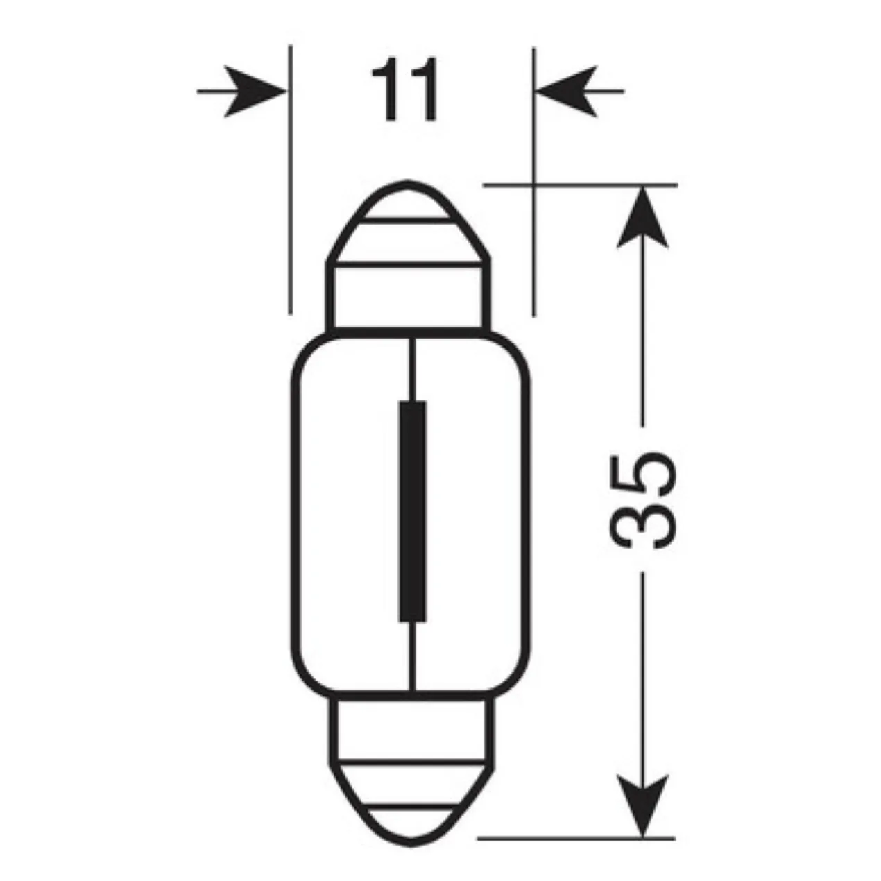 12v Lampada Siluro - C10w - 11x38 Mm - 10w