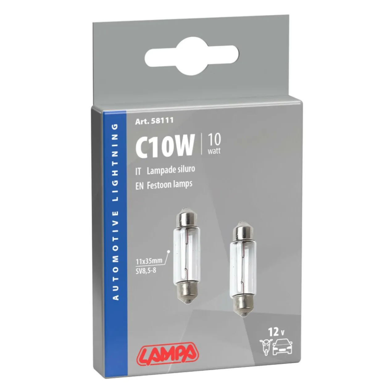 12v Lampada Siluro - C10w - 11x38 Mm - 10w