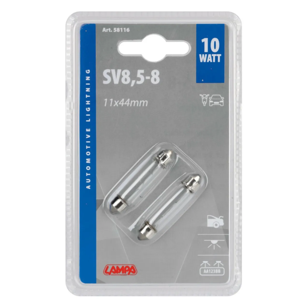 12v Lampada Siluro - 11x44 Mm - 10w