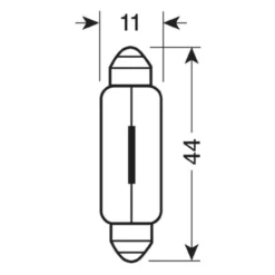 12v Lampada Siluro - 11x44 Mm - 10w