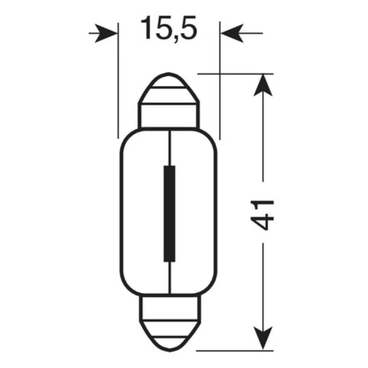 12v Lampada Siluro - 15x41 Mm - 18w