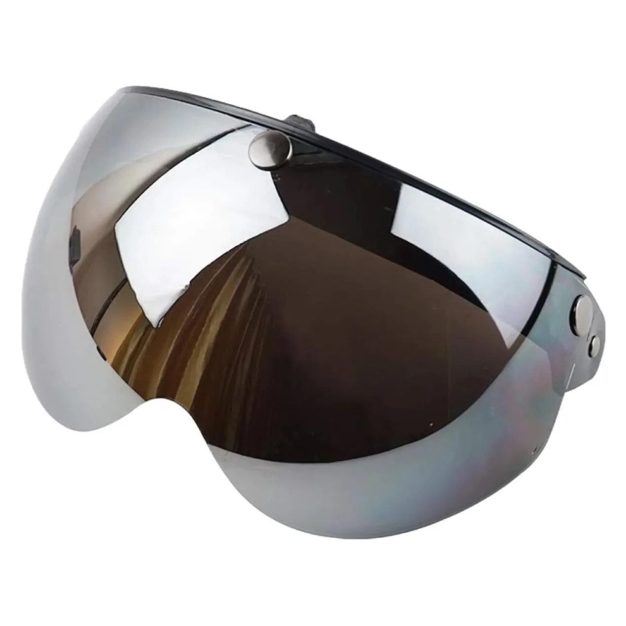 Visiera 3 Bottoni Universale Flip-up Occhiale Silver Specchio